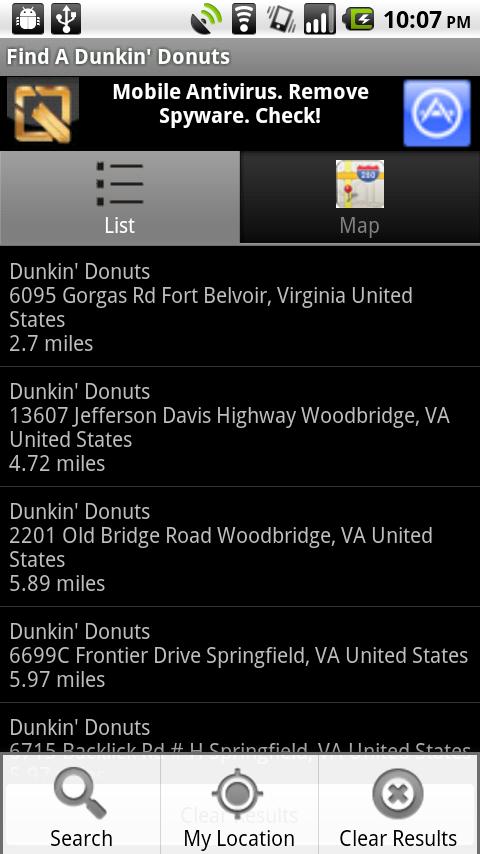 Find Dunkin’ Donuts Android Shopping