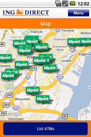 ING DIRECT ATM Finder Android Finance