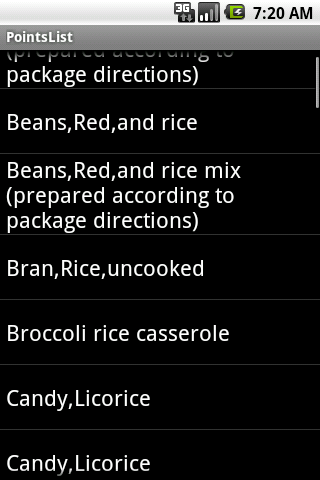 PointsList Android Health