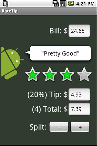 RateTip – Tip Calculator Android Finance