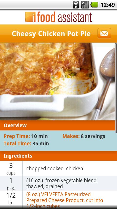 iFood Asst Recipe Widget Android Lifestyle