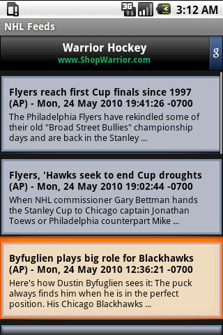 NHL News Feed Android Sports