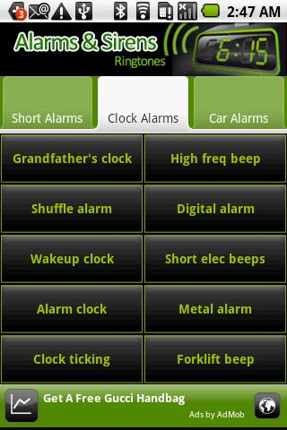 Alarm and Siren Ringtones