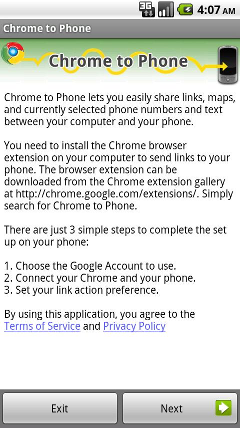 Google Chrome to Phone