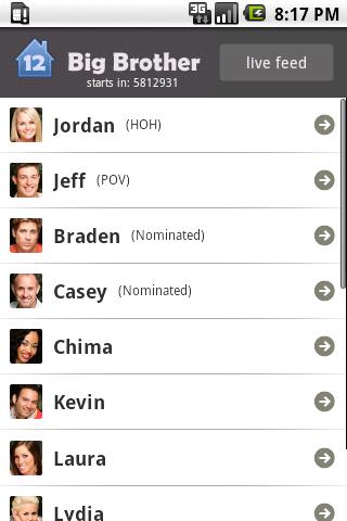 Big Brother 12 Android Entertainment