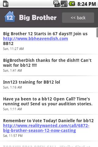 Big Brother 12 Android Entertainment