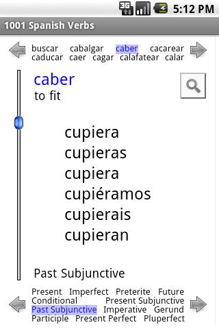 1001 Spanish Verbs Android Reference