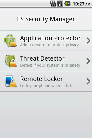 EStrongs Security Manager Android Communication