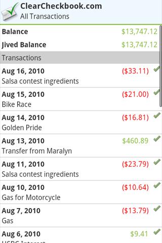 ClearCheckbook MoneyManagement Android Finance