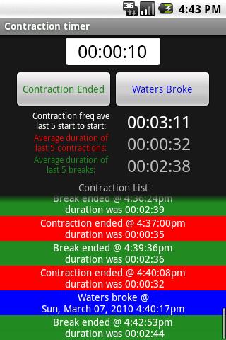 Pregnancy Contraction Timer Android Health