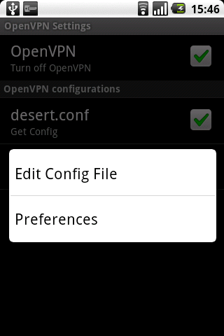 OpenVPN Settings Android Communication