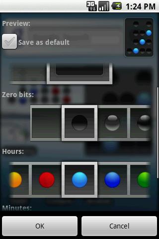 Binary clock widget Android Tools