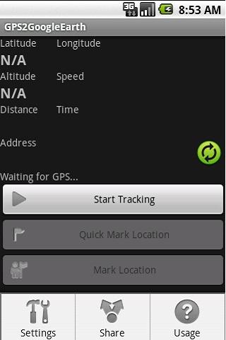GPS2GoogleEarth Android Travel