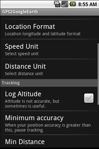 GPS2GoogleEarth Android Travel