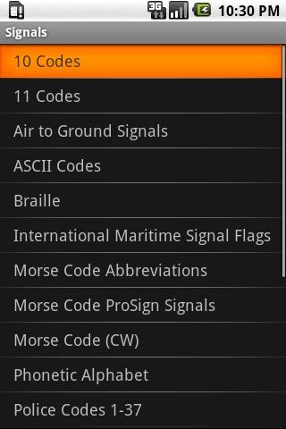 Signals Android Reference