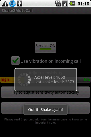 Shake2MuteCall Android Communication