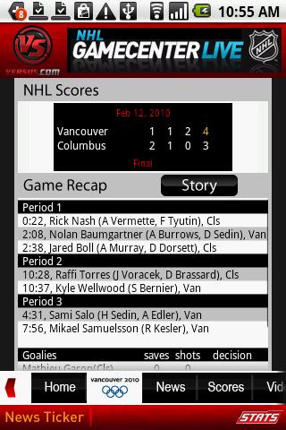 Versus Hockey Mobile Android Sports