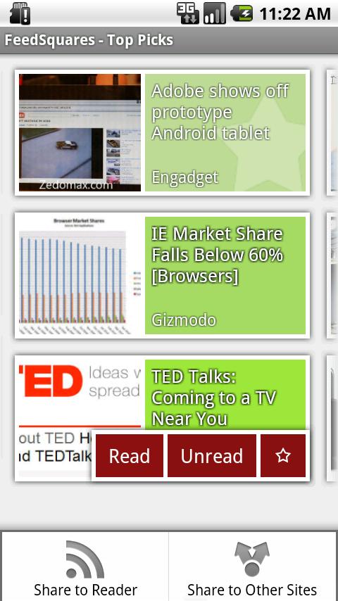 FeedSquares for Google Reader Android News & Magazines