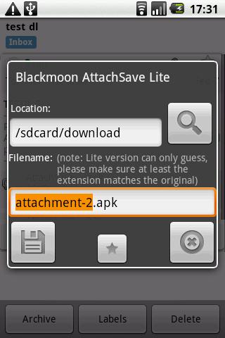 Blackmoon AttachSave Lite Android Productivity