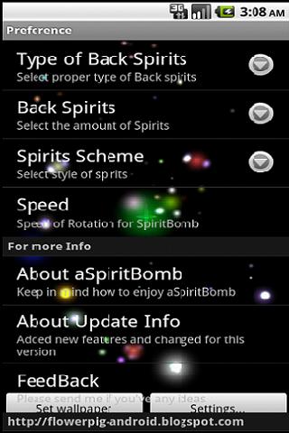 aSpiritBomb Live Wallpaper Android Themes