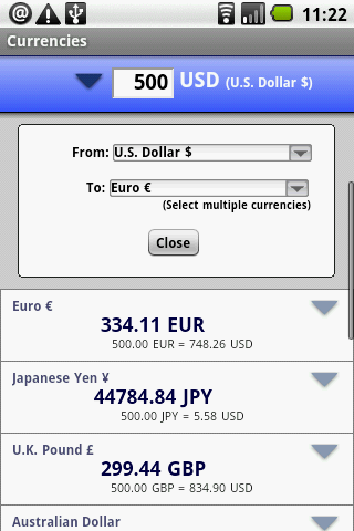 Currencies Android Finance