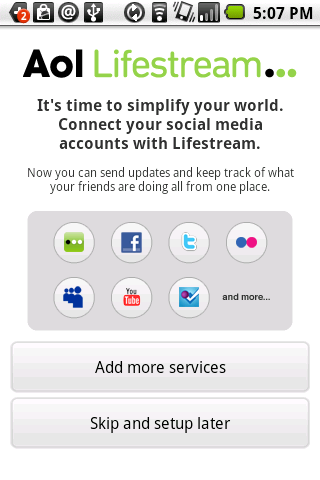 AOL Lifestream Android Social