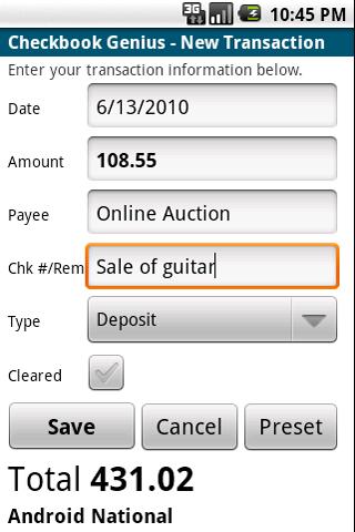 Checkbook Genius Hyper 1.4.1 Android Finance
