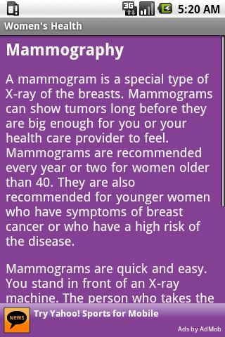 Women’s Health Android Health