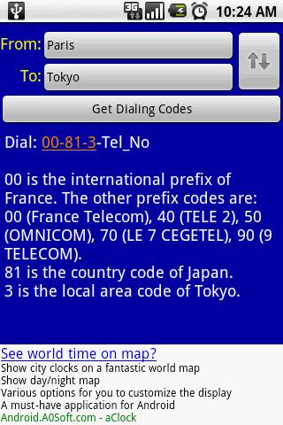 aDialCode Android Travel