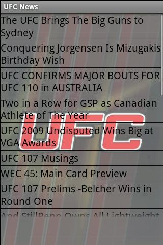 UFC News Android Sports