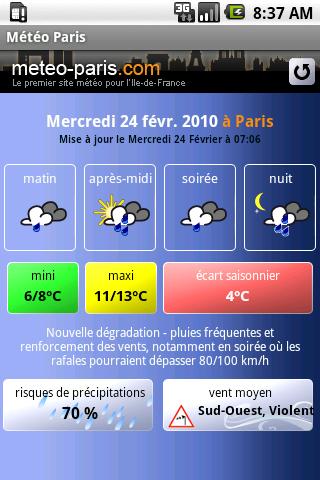 Météo Paris Android News & Weather