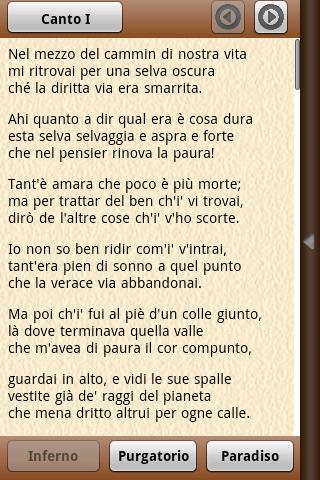 Divina Commedia Android Reference