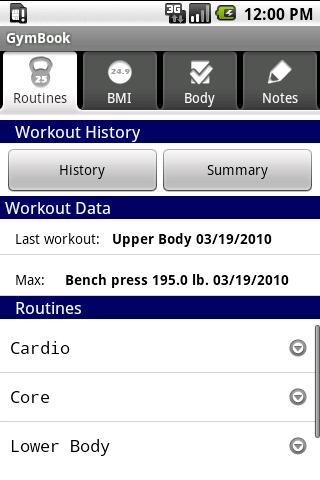 GymBook Android Health