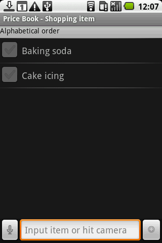 Price Book Shopping List Android Shopping