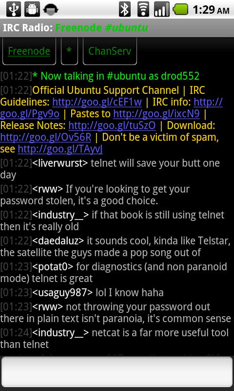 IRC Radio Android Communication