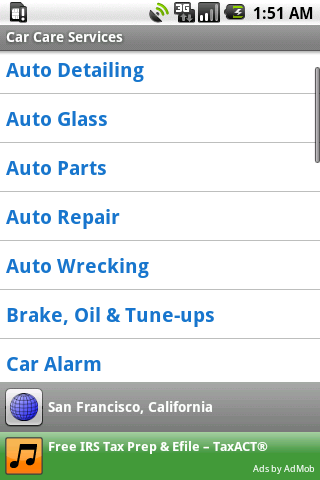 Car Care Services Android Shopping