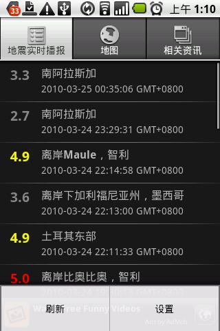 Earthquake real time indicator Android Tools