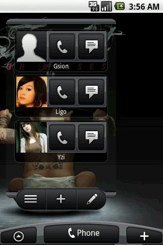 Contact widget for PandaHero Android Entertainment