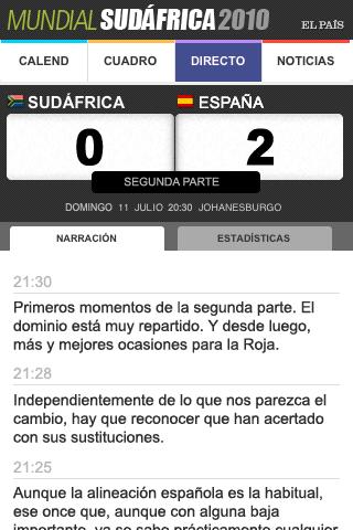 Mundial Sudáfrica en El País Android Sports