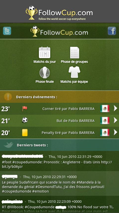 FollowCup, follow the worldcup Android Sports