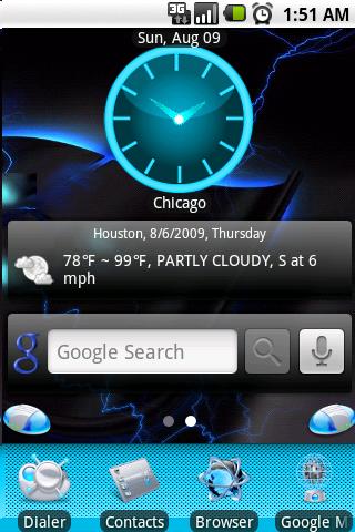 aHome Free Alien Blue Theme Android Themes