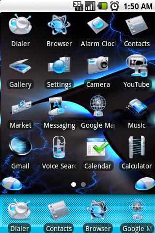 aHome Free Alien Blue Theme Android Themes