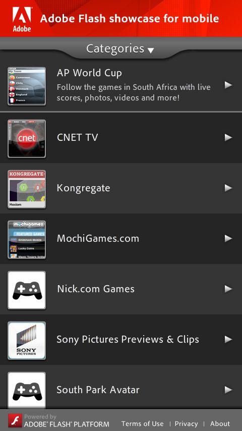 Adobe Flash Showcase Android Tools