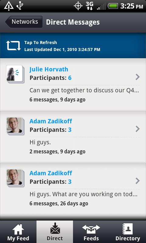 Yammer Android Communication