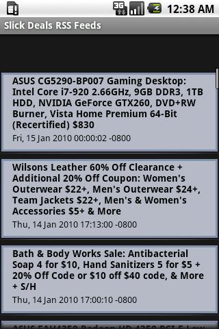 Slick Deals RSS Feed Android Shopping