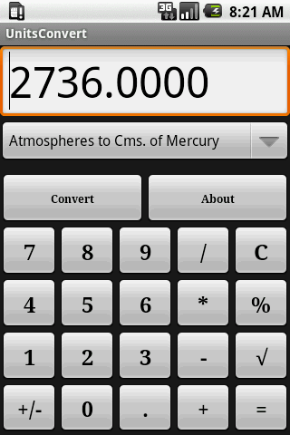 Units Convert and Calculator Android Reference