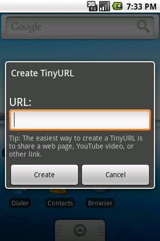 Link Shortener (TinyURL) Android Communication