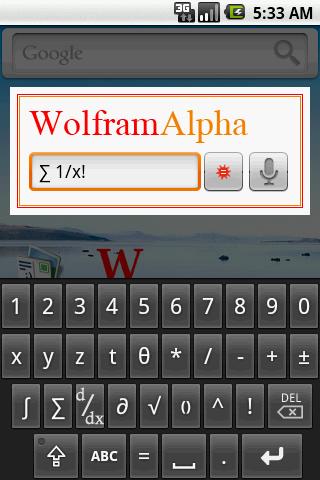 WolframAlpha Quicklaunch lite Android Reference