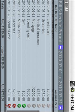 Billski bill tracker Android Finance