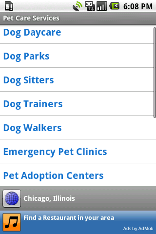 Pet Care Services Android Shopping